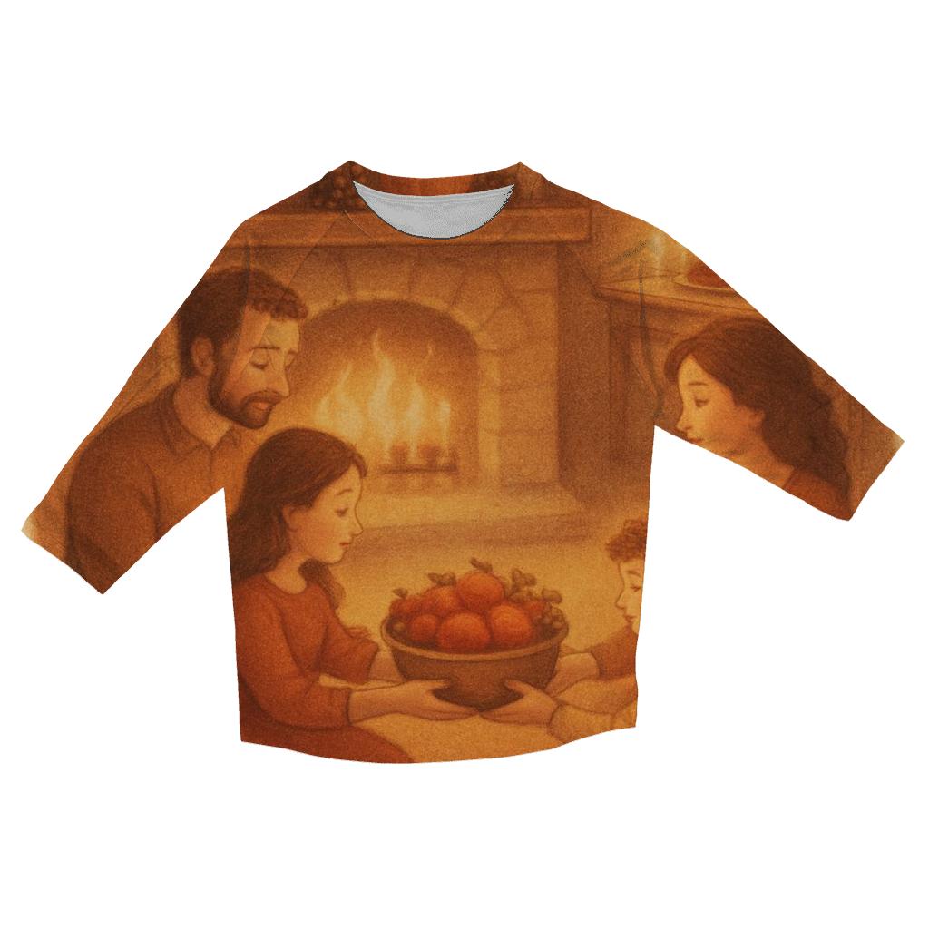 Gratitude Circle By Fireplace cotton quarter sleeve shirts