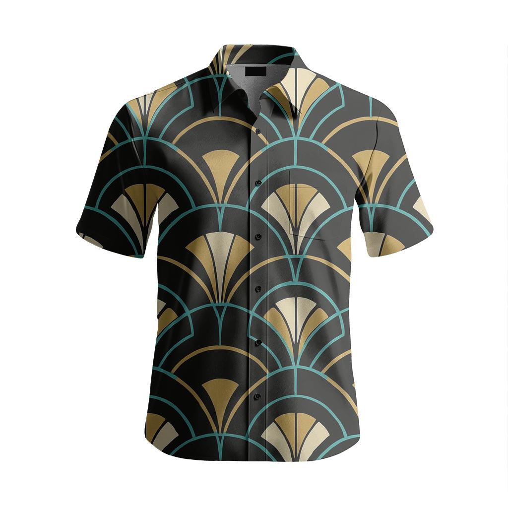Orbit Lines Art Deco Fan Trellis stylish threadwork shirts