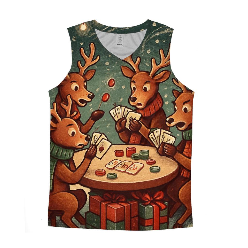 Reindeer Card Game Blizzard Table cotton sleeveless tops