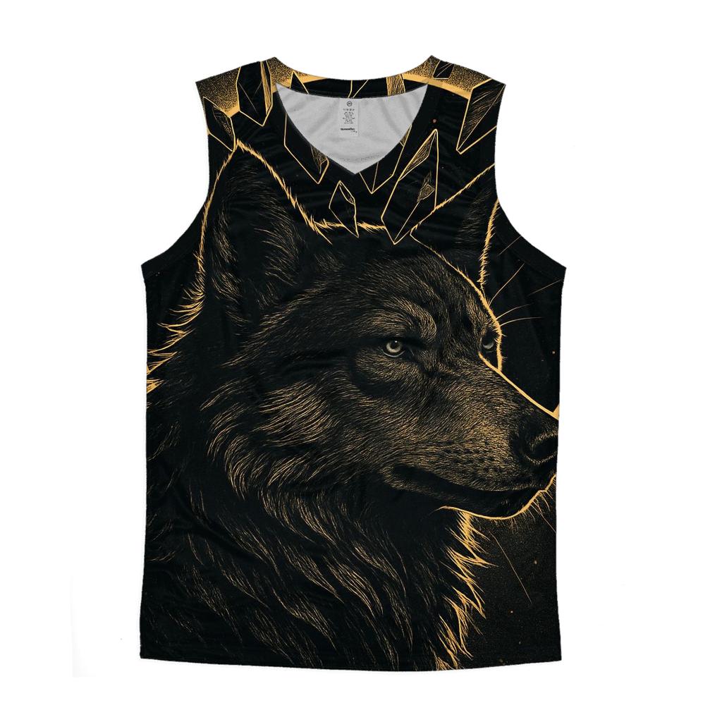 Obsidian Crown Wolf Of Eclipse graphic print tank tops
