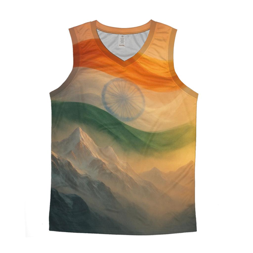 India Mountain Saffron Wave personalized athletic tanks