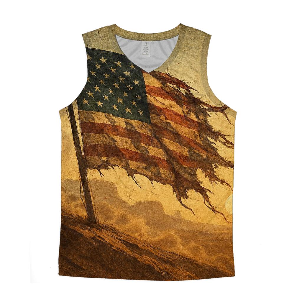 Desert Stars Camo Banner sports performance tank tops