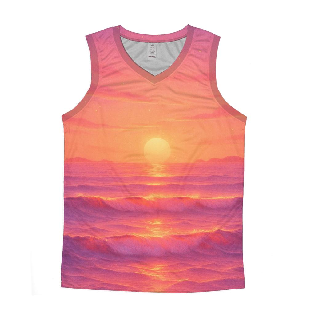 Gilded Tide At Dusk cotton sleeveless tops