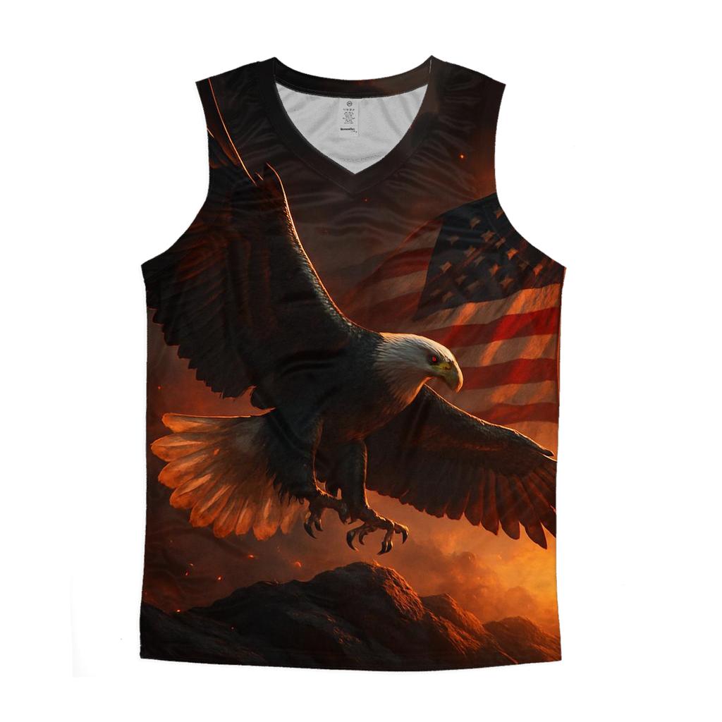 Eagle Over Firelit Flag Ridge trendy fitted tank tops