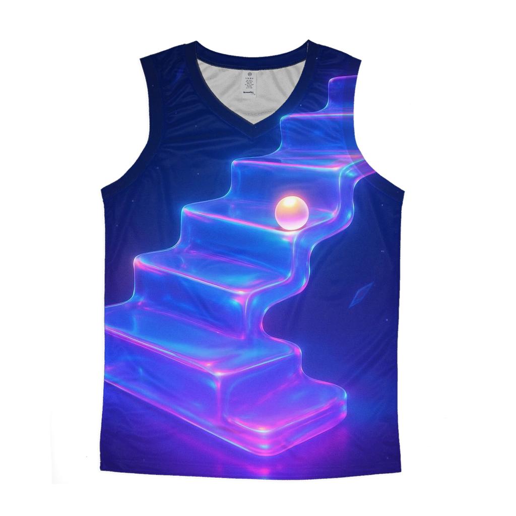 Midnight Jelly Staircase graphic print tank tops