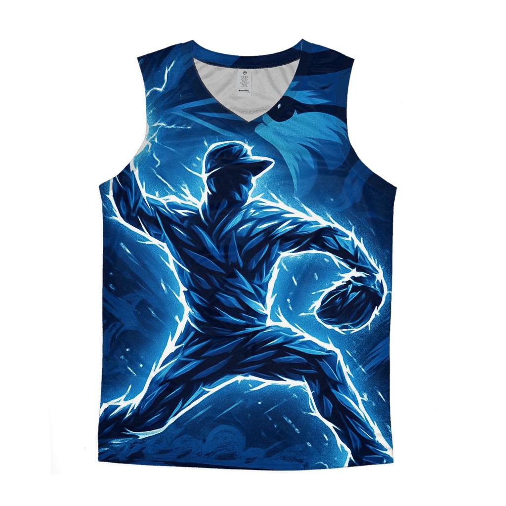 Night Pitcher Silhouette Blue Jays Storm cotton sleeveless tops
