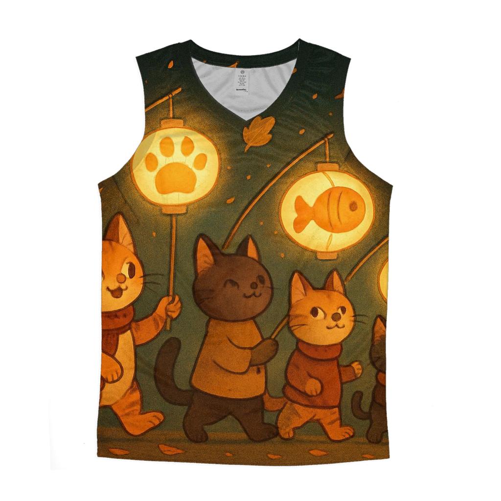 Autumn Lantern Parade Cats sports performance tank tops