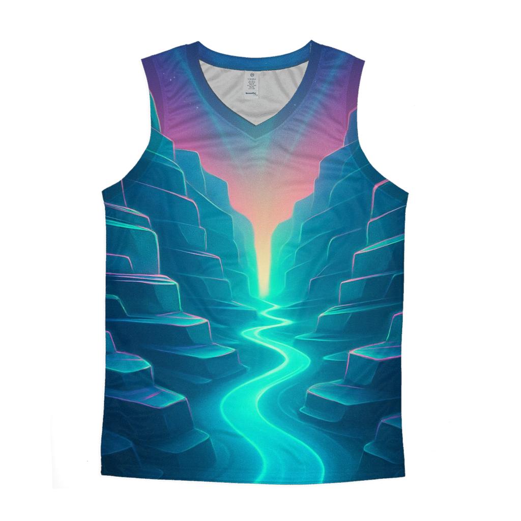 Iridescent Canyon Of Light graphic print tank tops