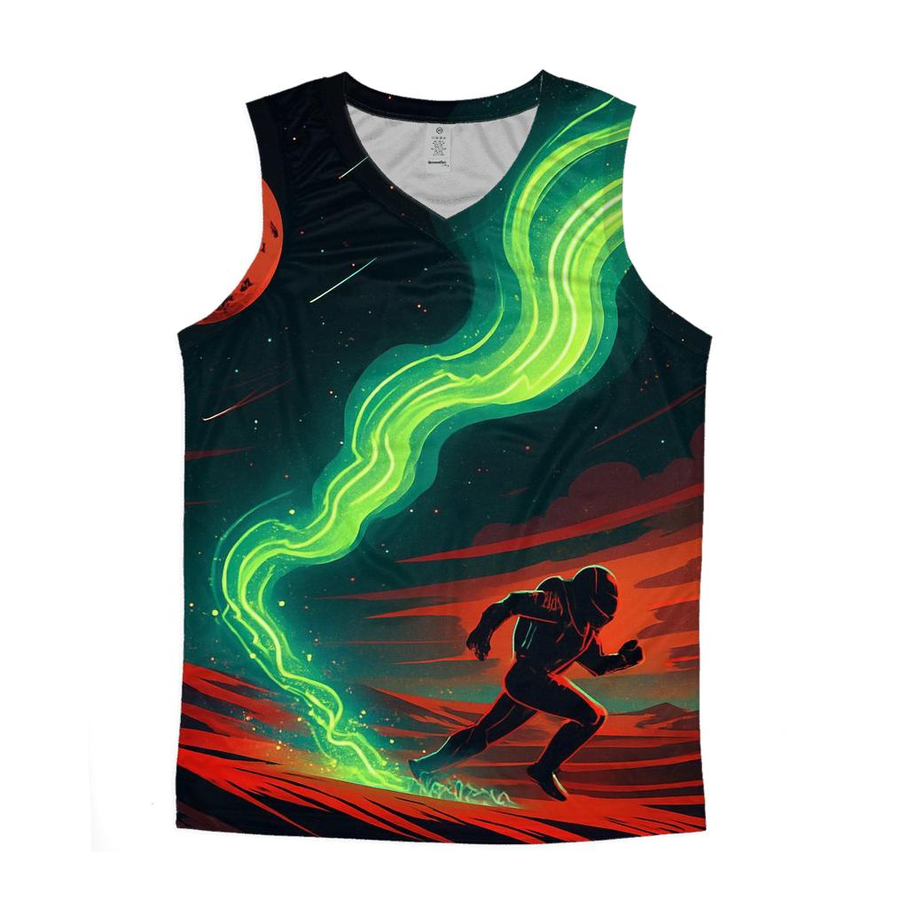 Aurora Circuit Over Mars Dunes custom tank tops