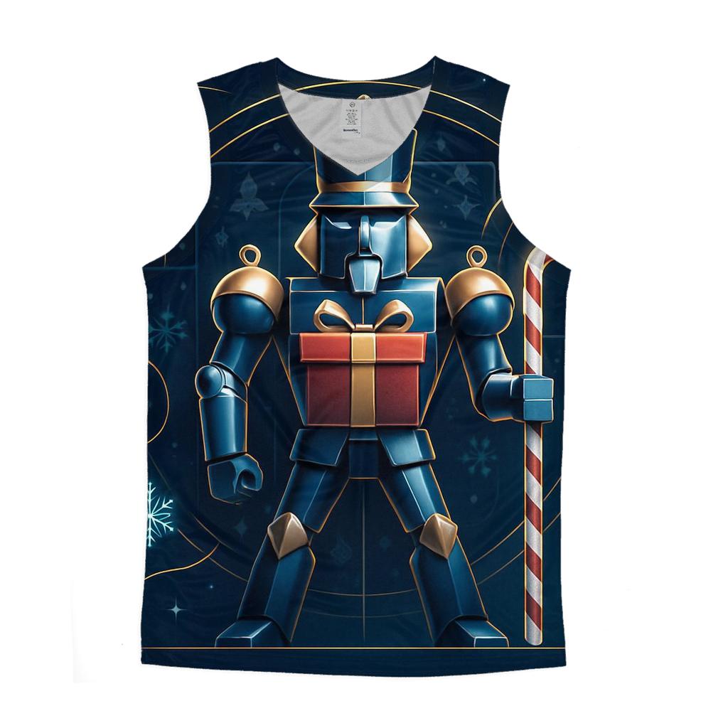 Nutcracker Robot Guarding Gift Vault sports performance tank tops