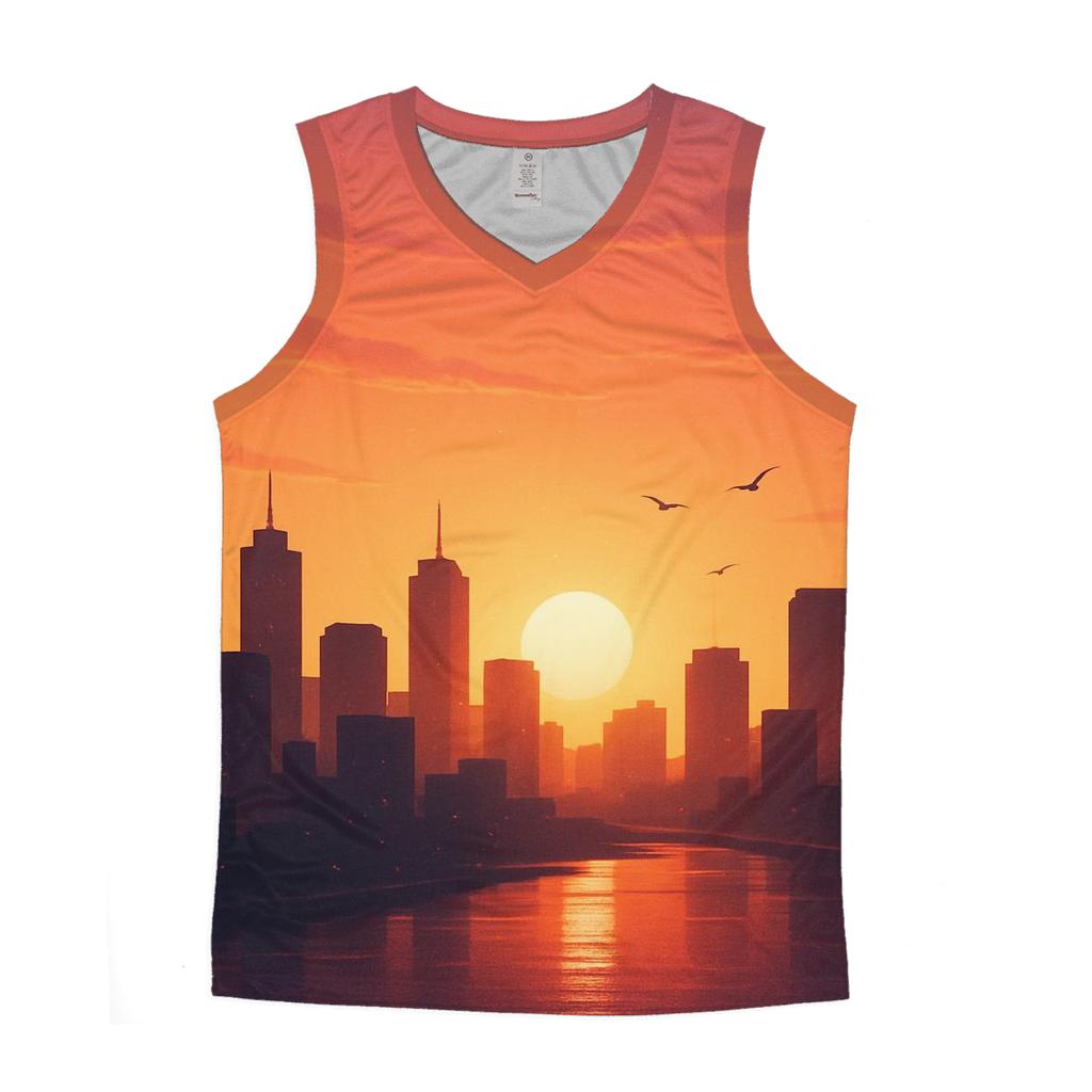 Golden Hour Skyline Drift casual summer tank tops
