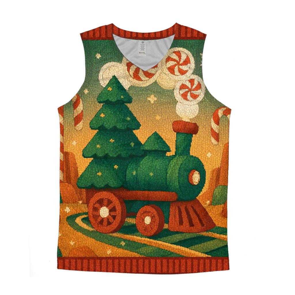 Christmas Tree Train Through Candy Cane Canyon custom tank tops