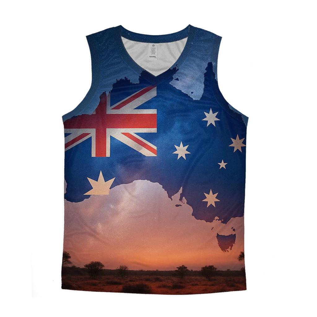 Australia Desert Sky Flag Map stylish racerback tanks