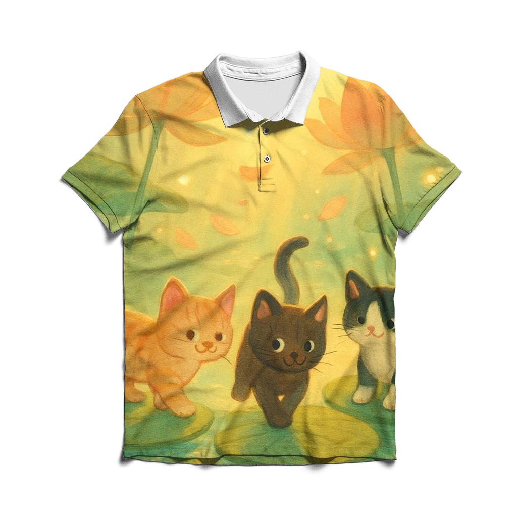 Sunrise Lily Pond Paws personalized polo shirts