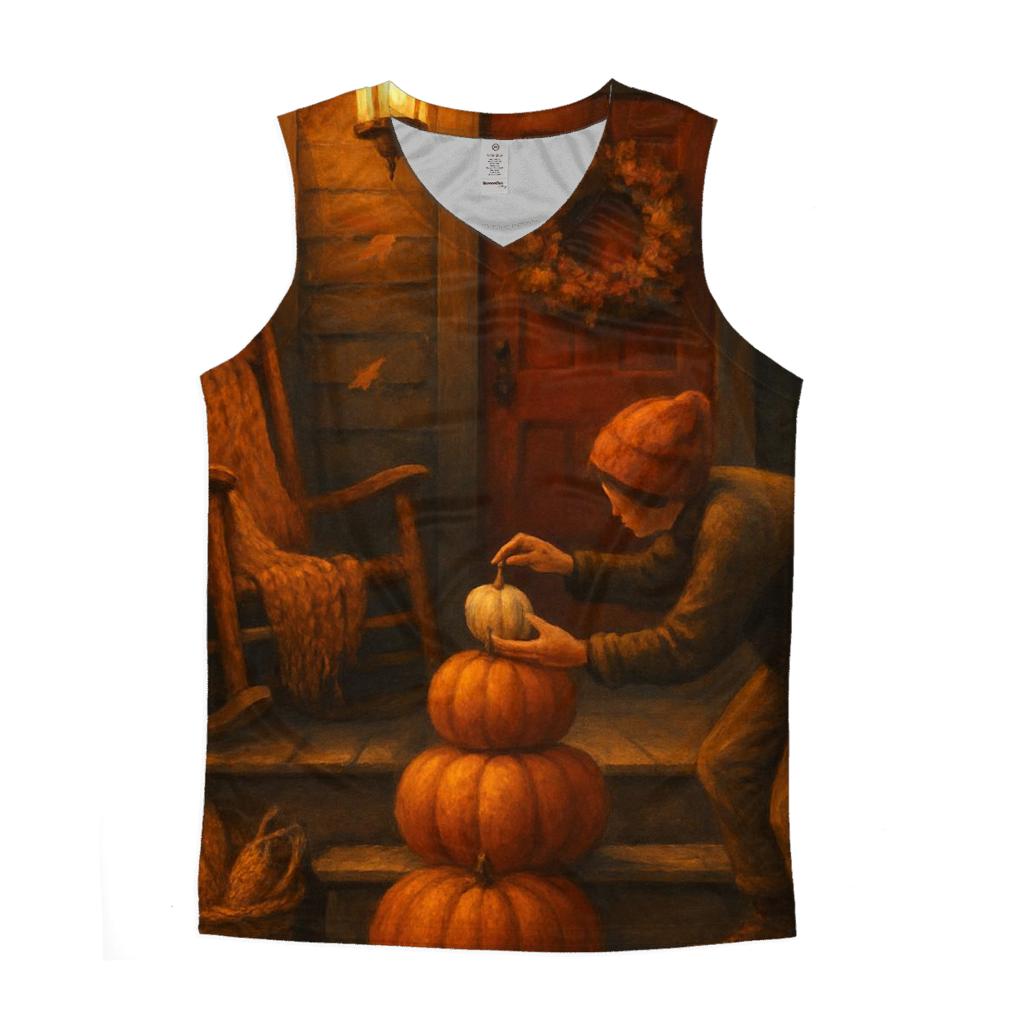 Harvest Moon Porch Welcome Scene trendy fitted tank tops