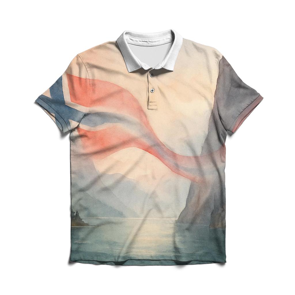 Norway Fjord Ribbon Flag personalized polo shirts