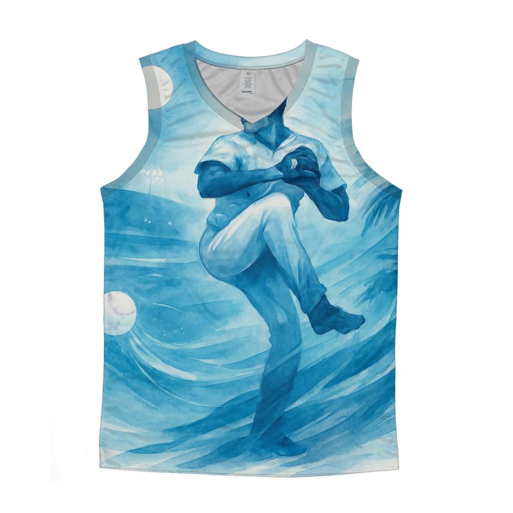Coastal Windup Under Moonlit Palms graphic print tank tops