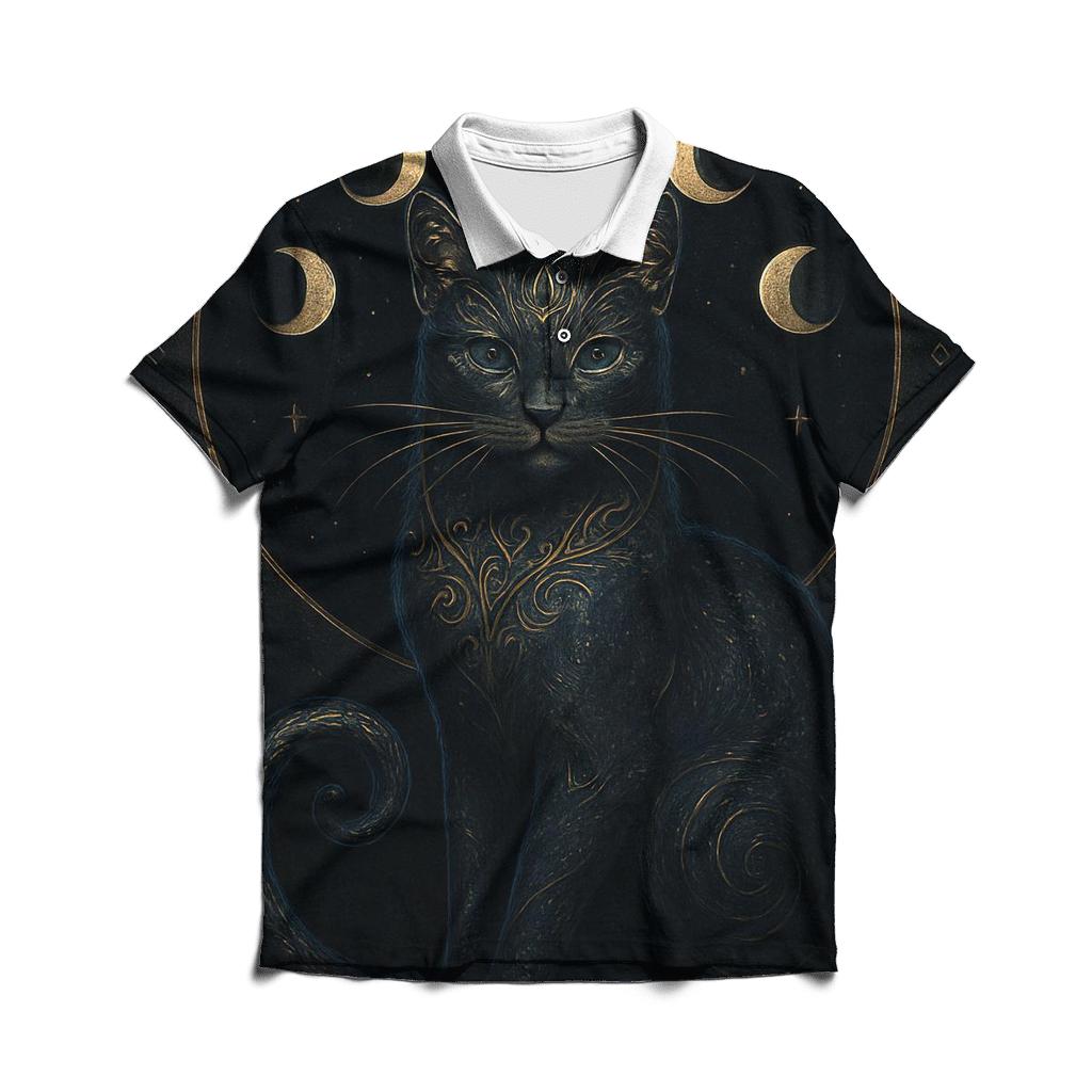 Gilded Eclipse Guardian Cat designer slim fit polos