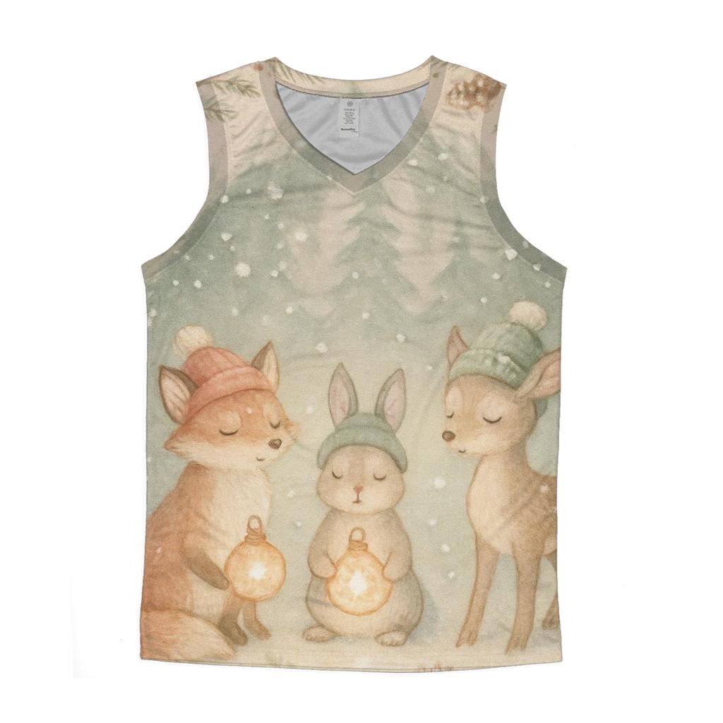 Winter Wildlife Carol In Pine Cathedral custom tank tops