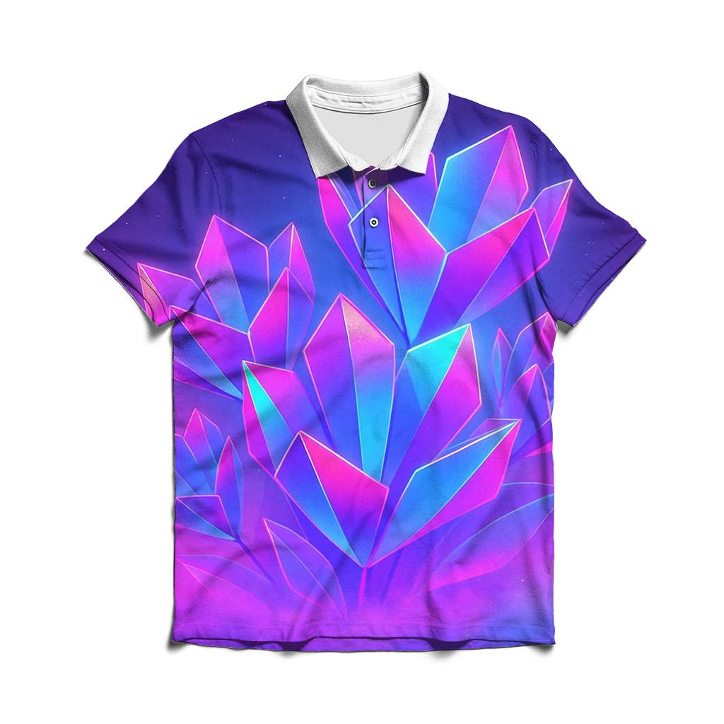 Neon Tidal Prism Garden branded logo polo shirts