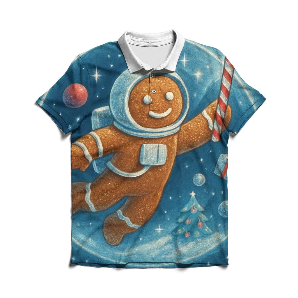 Gingerbread Astronaut Cookie Drift classic pique polos
