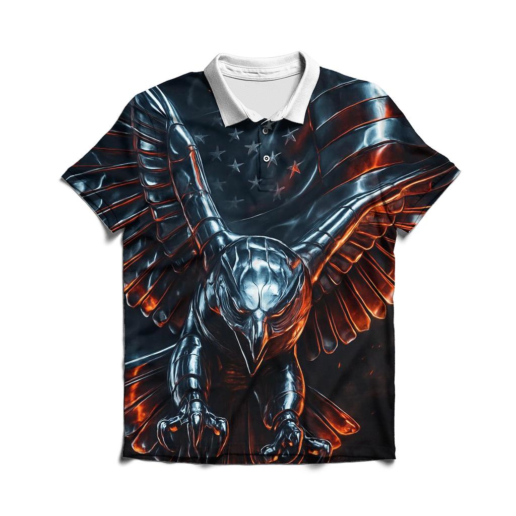 Eagle Of Molten Chrome stylish collar polo tees