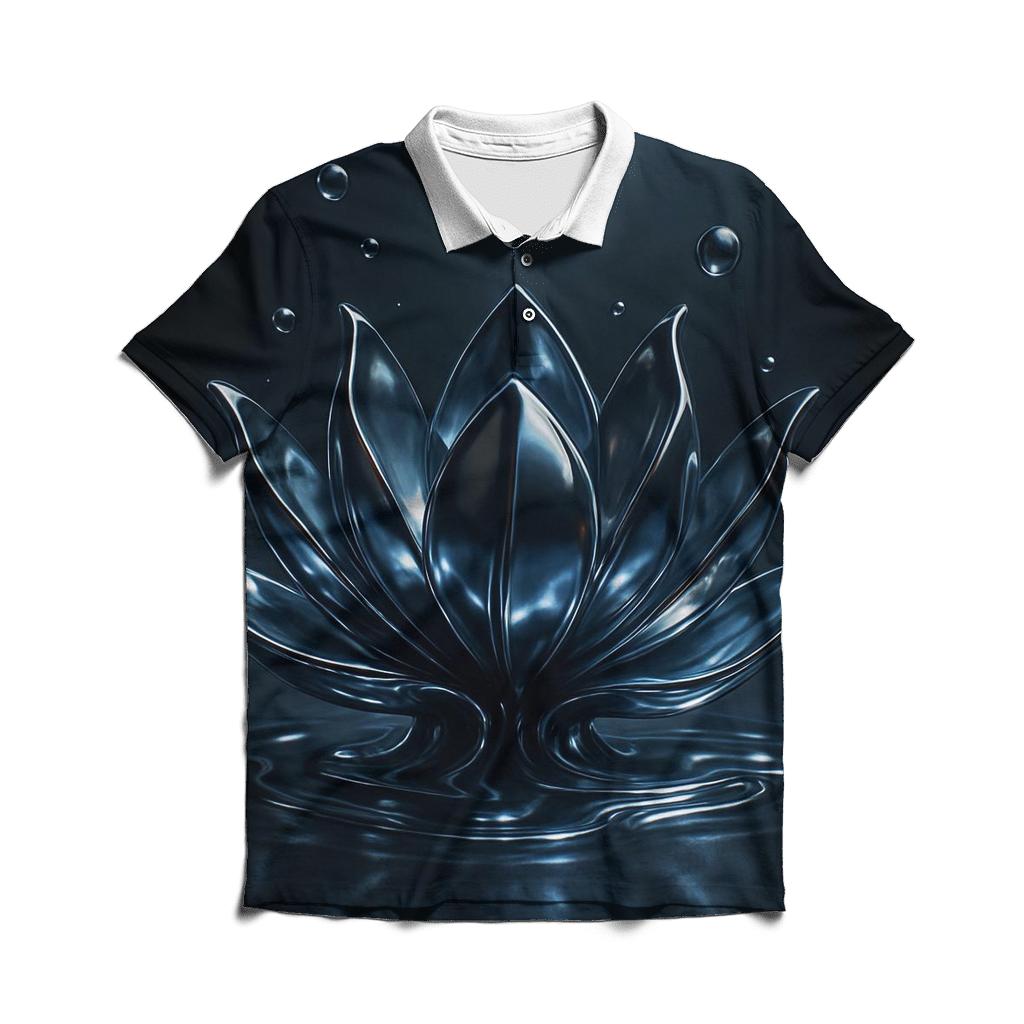 Chrome Lotus Melt Geometry custom polo shirts