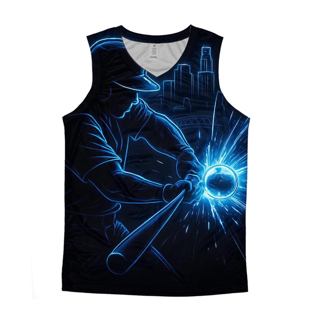 Electric Bat Sparks And Skyline Glow sports performance tank tops