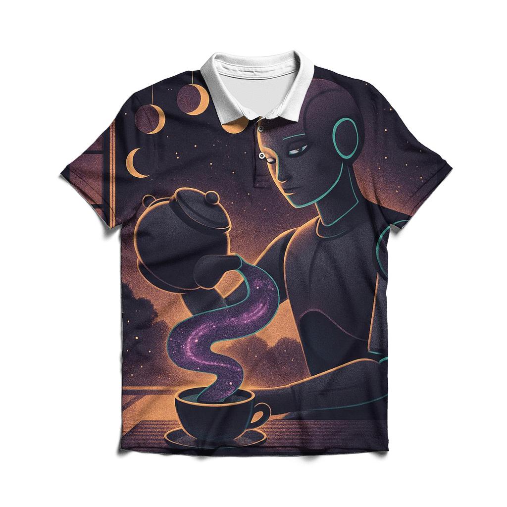 Black Hole Tea Ceremony stylish collar polo tees