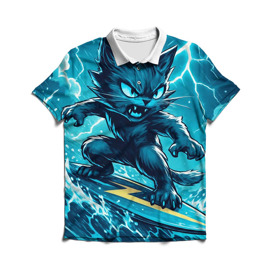 Stormsurfing Thunder Cat premium cotton polo shirts