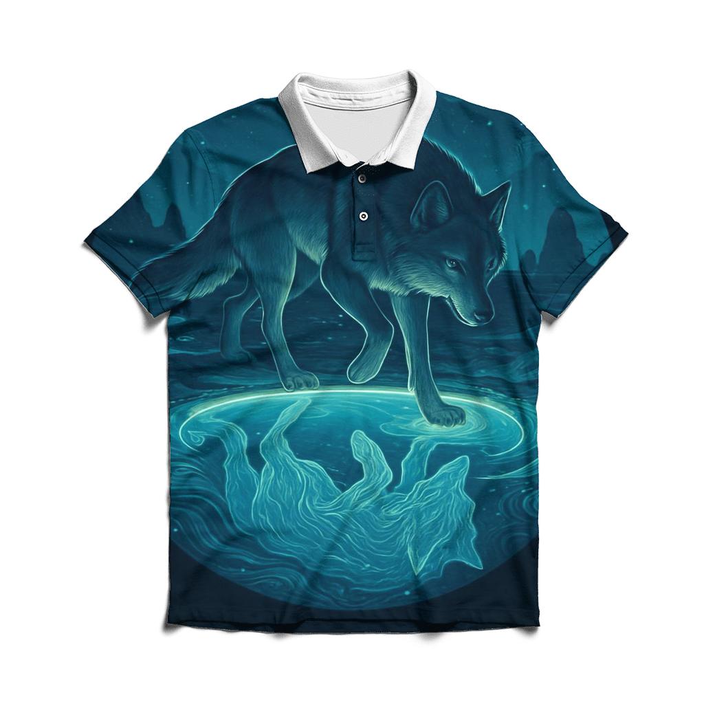 Tideglass Wolf And Moonpool personalized polo shirts