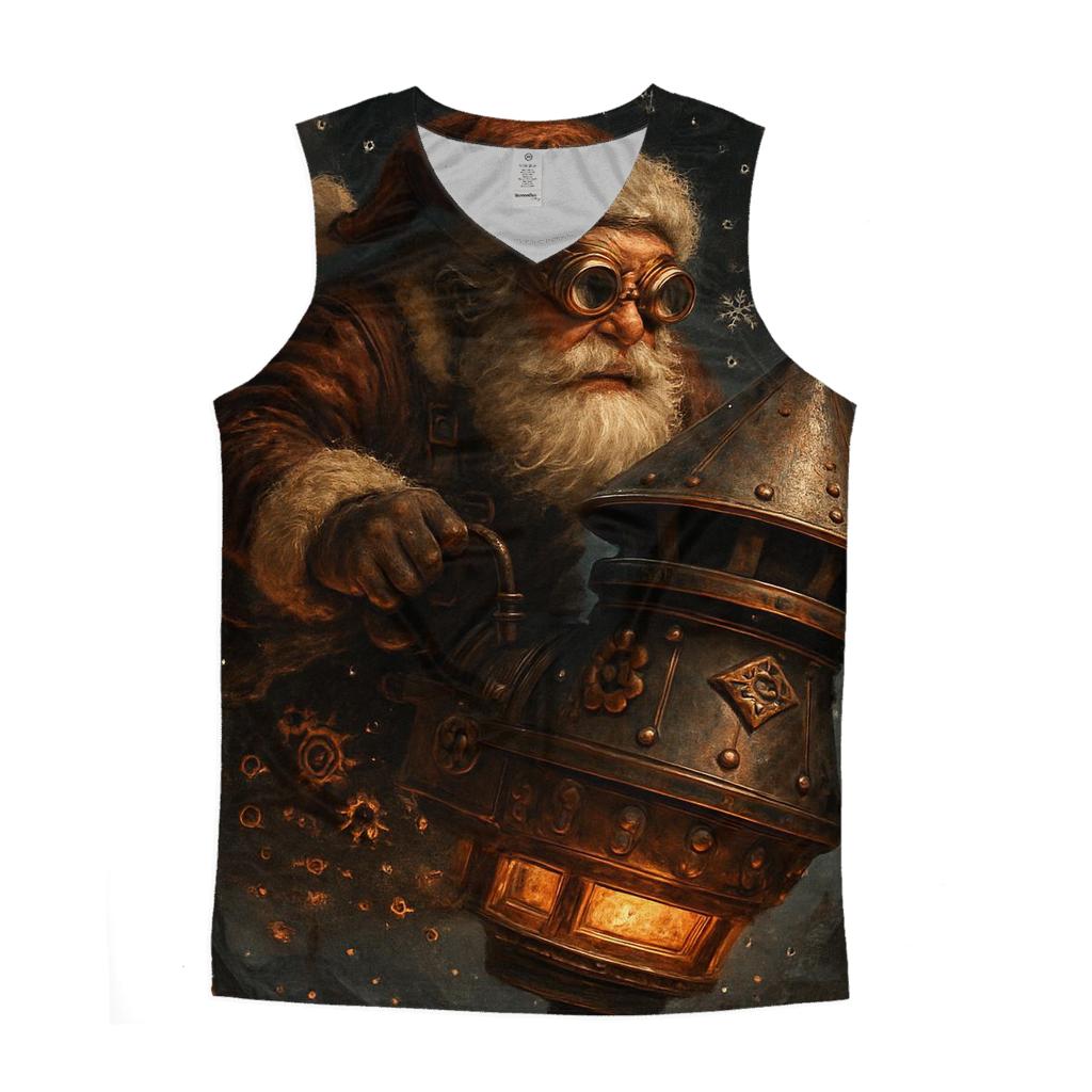 Steampunk Chimney Pilot Santa cotton sleeveless tops