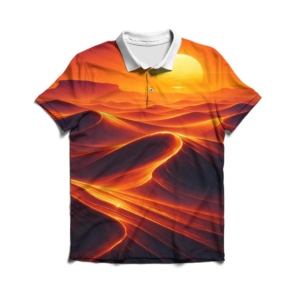 Desert Glass Sunfall casual sports polo shirts