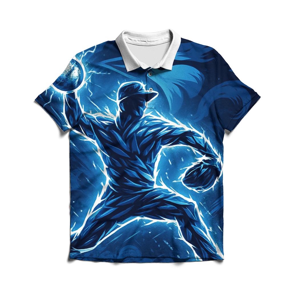 Night Pitcher Silhouette Blue Jays Storm custom polo shirts