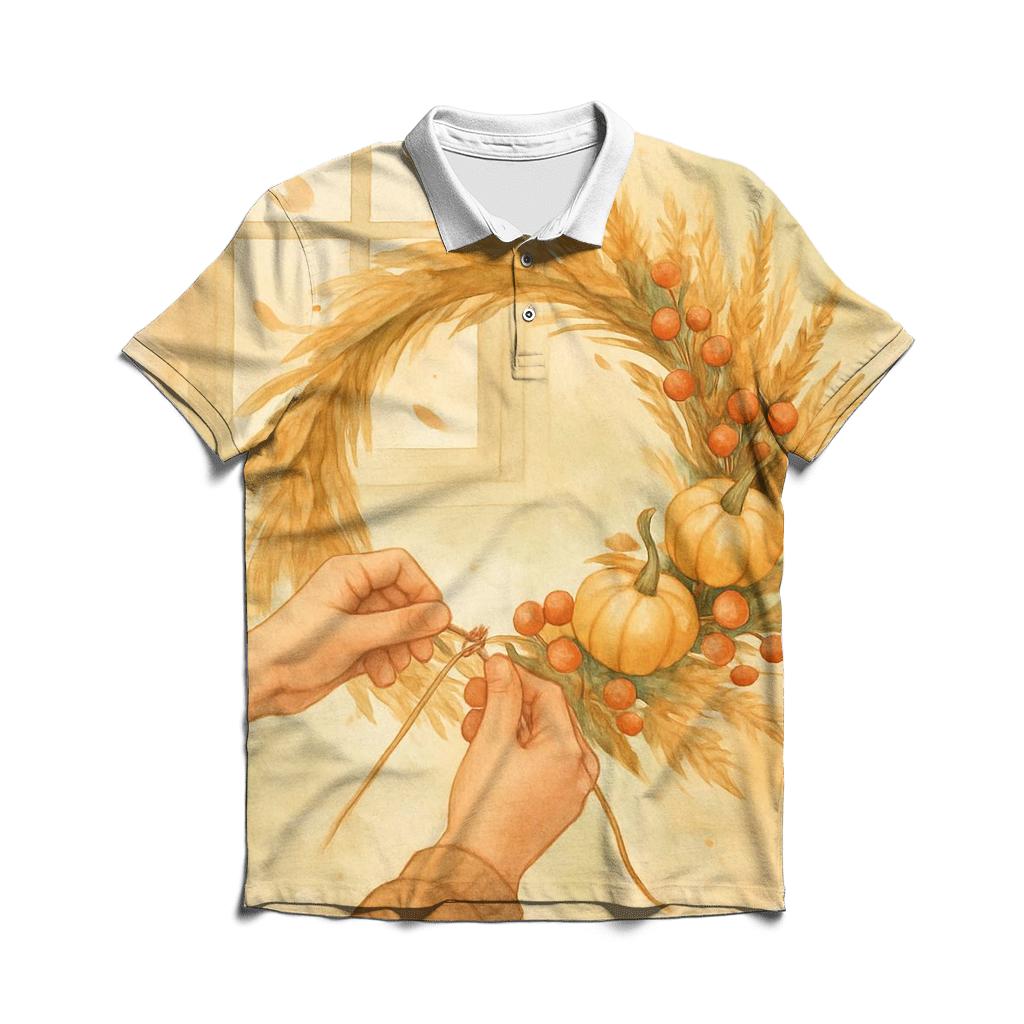 Harvest Wreath Sunbeam Window classic pique polos