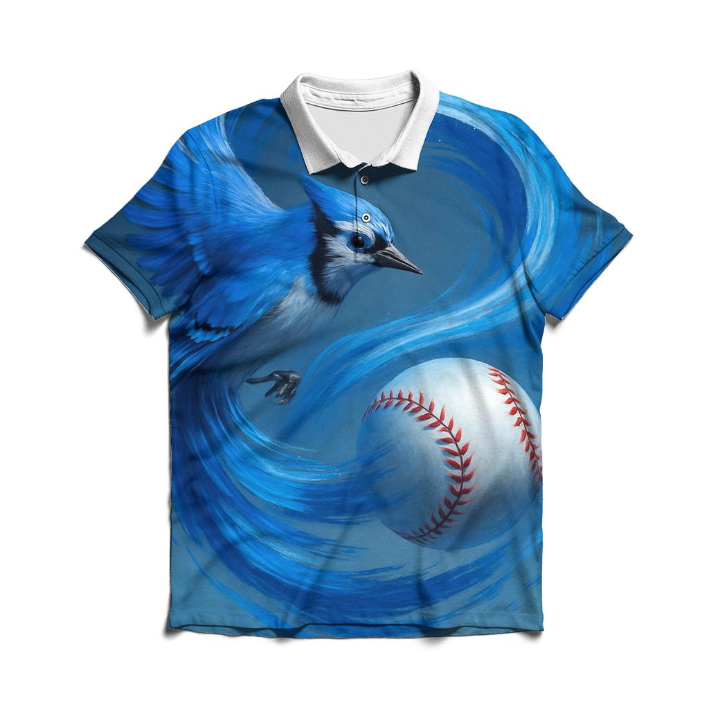 Feather Spiral Rally Blue Jays premium cotton polo shirts