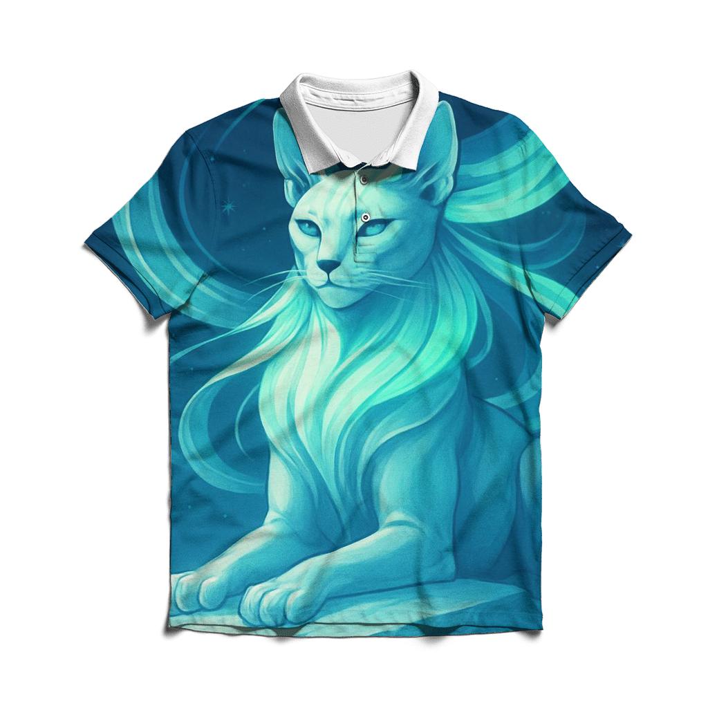 Frozen Aurora Sphinx Cat personalized polo shirts