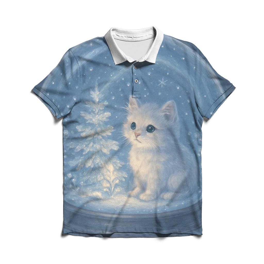 Midnight Snowglobe Cat Garden personalized polo shirts