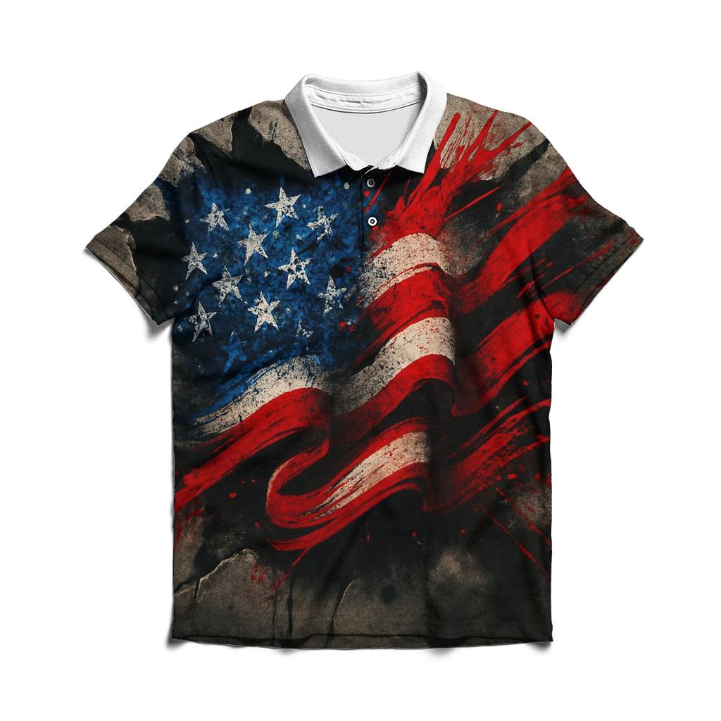 Patriot Graffiti Breakout premium cotton polo shirts