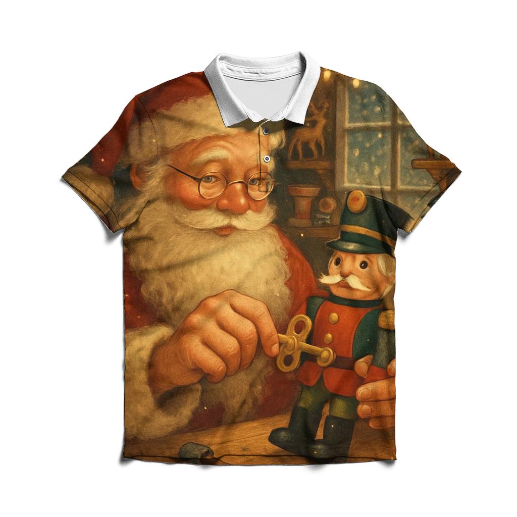Storybook Workshop Wind Up Santa premium cotton polo shirts