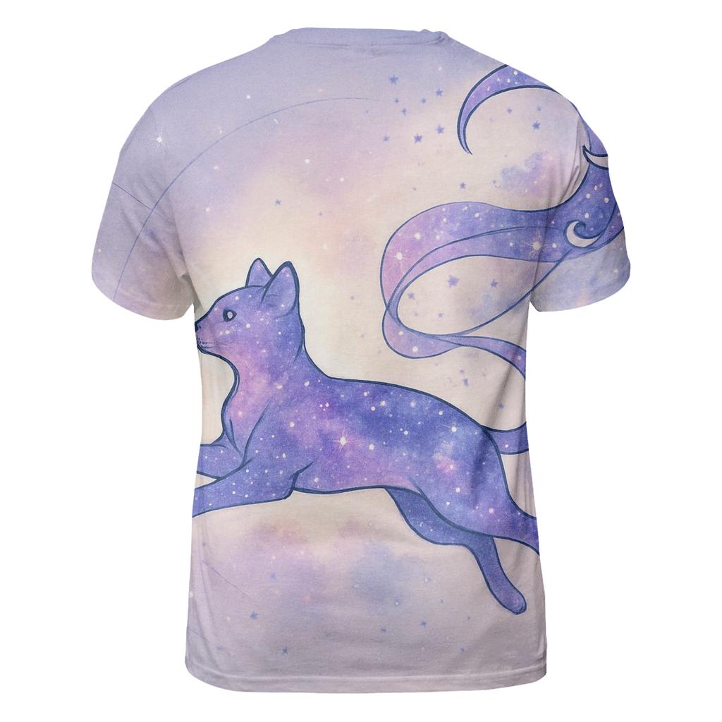 Celestial Kite Runner Cat vibrant all-over design tees