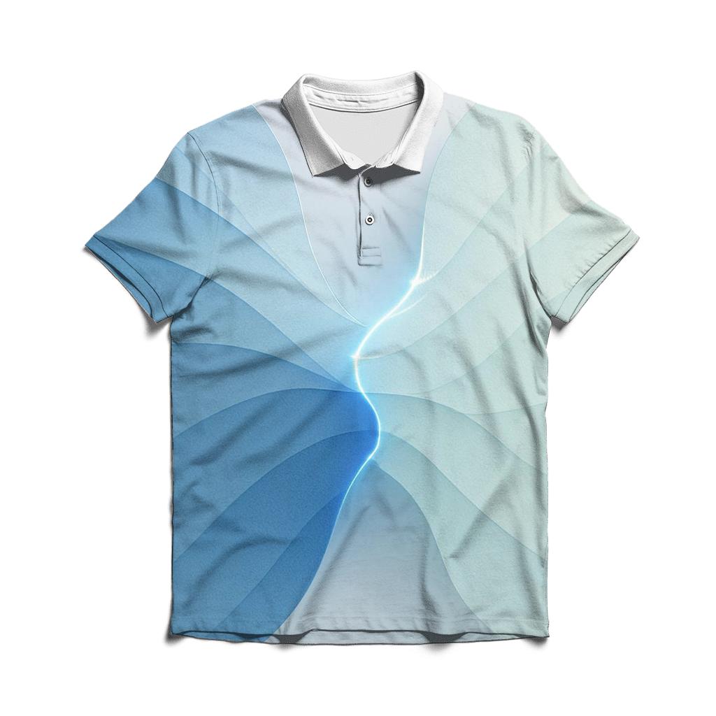 Polar Dawn Wave Sutures stylish collar polo tees