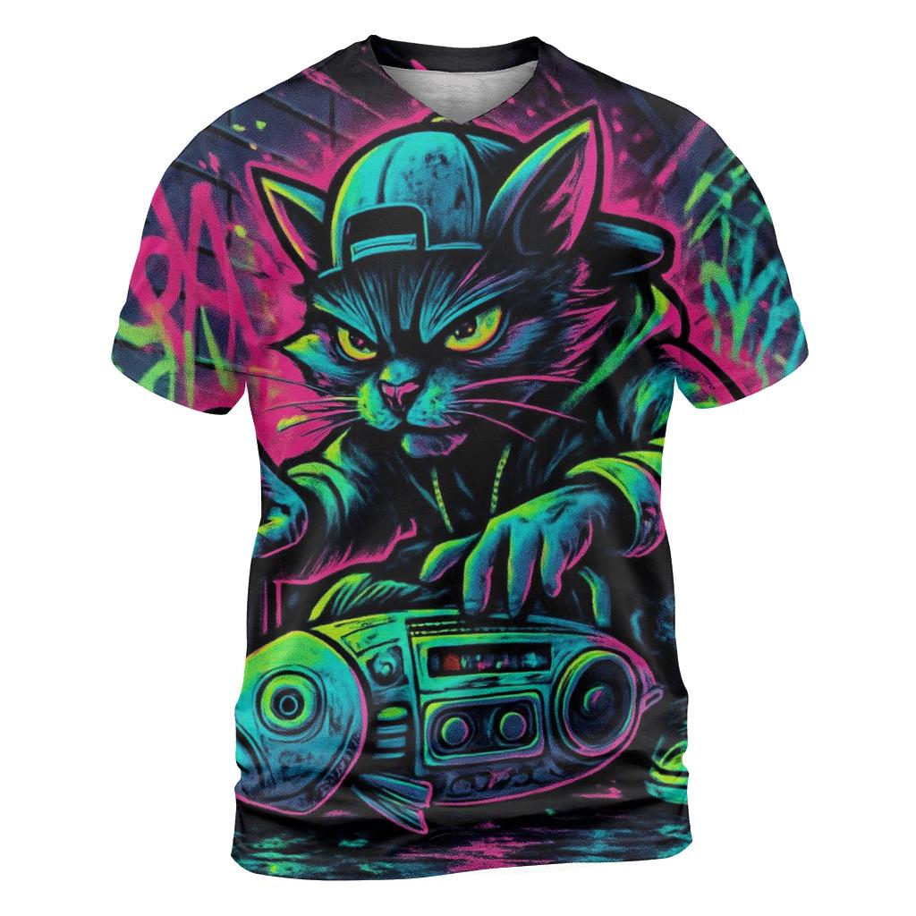 Subway Graffiti Beatbox Cat custom all-over print shirts