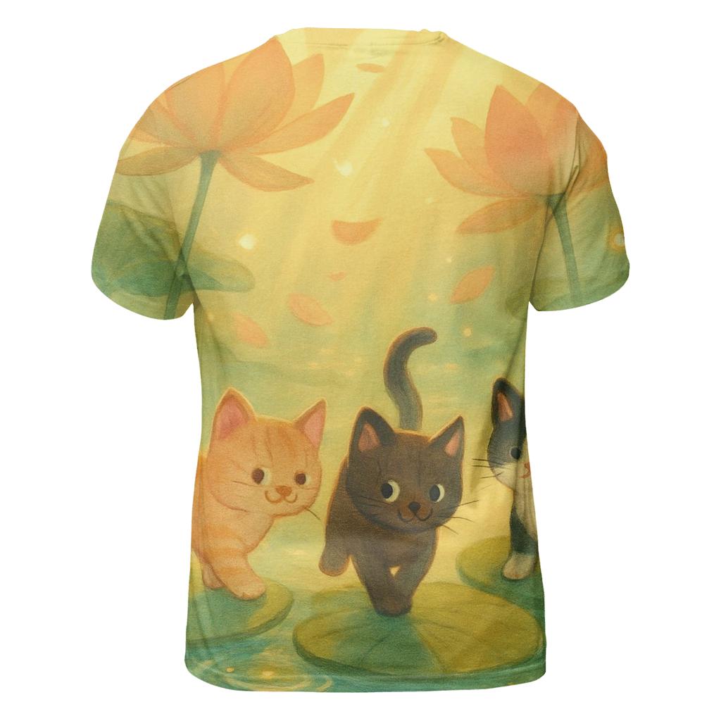 Sunrise Lily Pond Paws trendy printed shirt styles