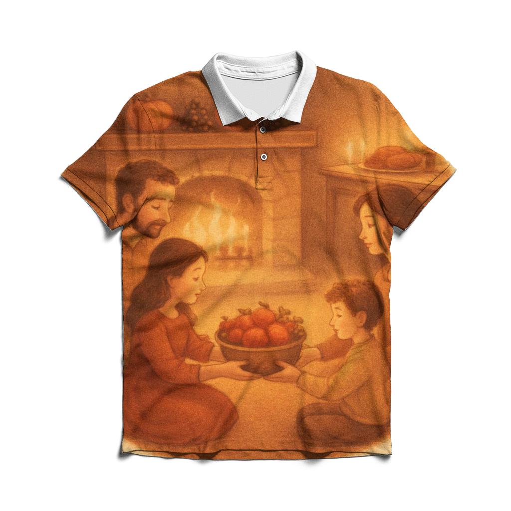 Gratitude Circle By Fireplace personalized polo shirts