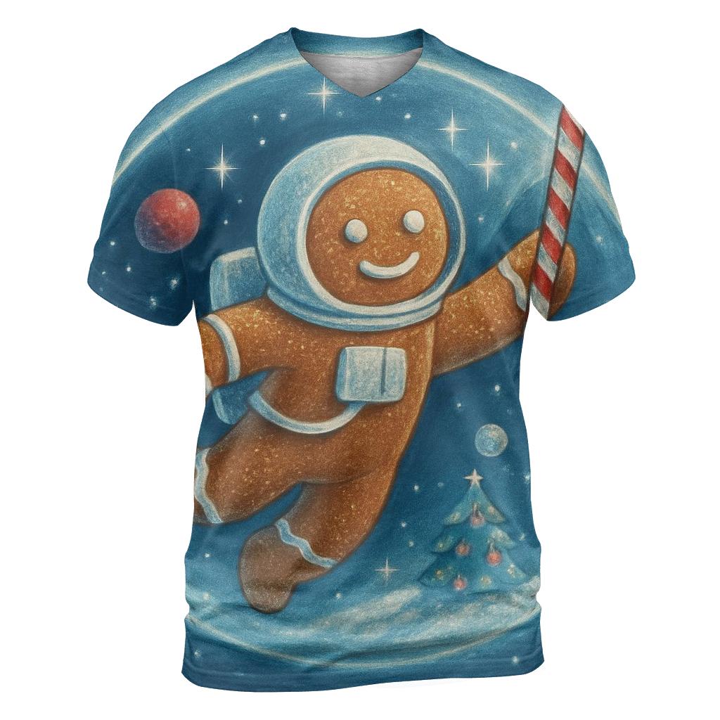 Gingerbread Astronaut Cookie Drift statement graphic shirts