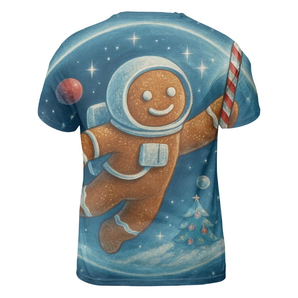 Gingerbread Astronaut Cookie Drift statement graphic shirts