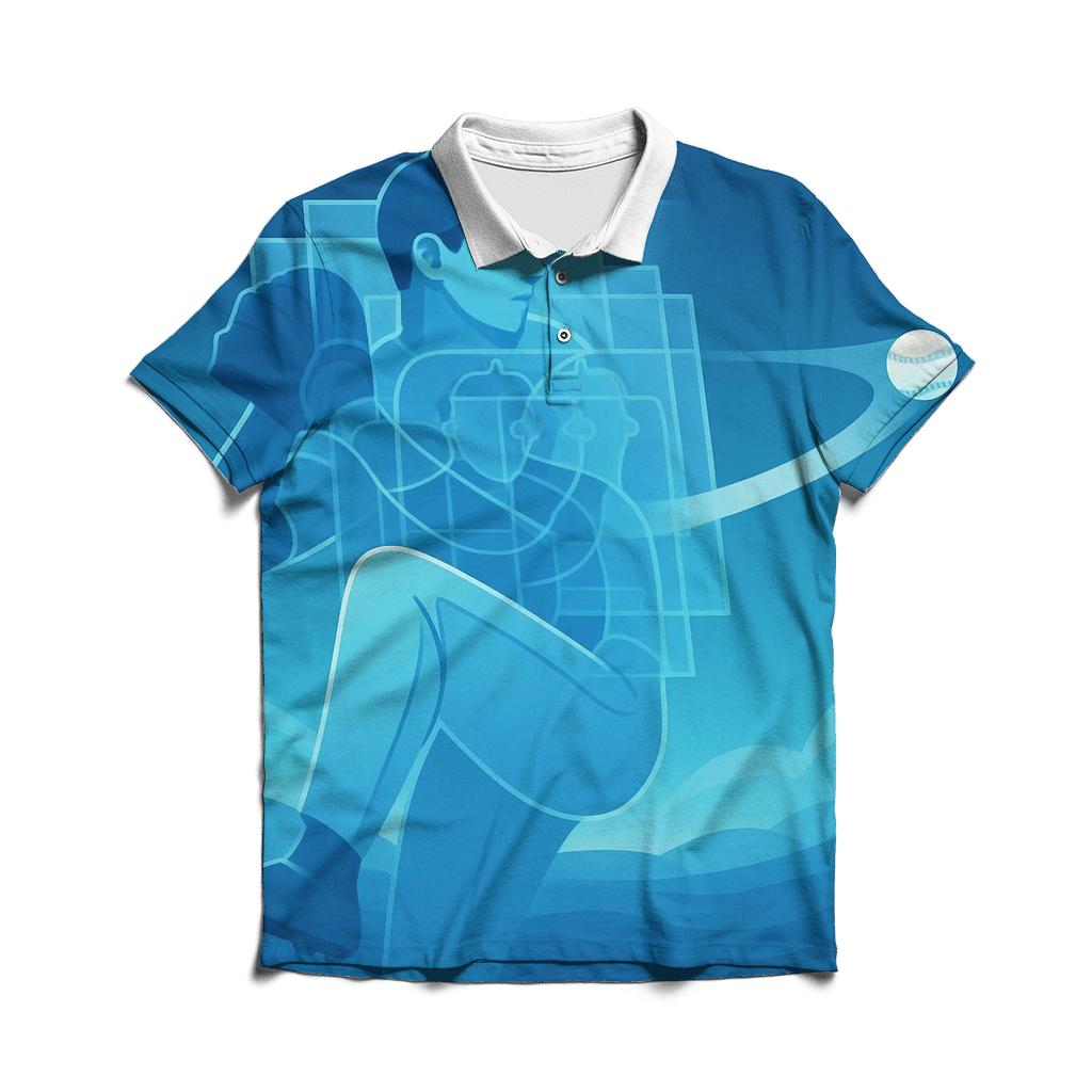 Coastal Windup Blue Jays Horizon branded logo polo shirts