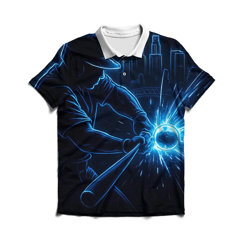 Electric Bat Sparks And Skyline Glow branded logo polo shirts