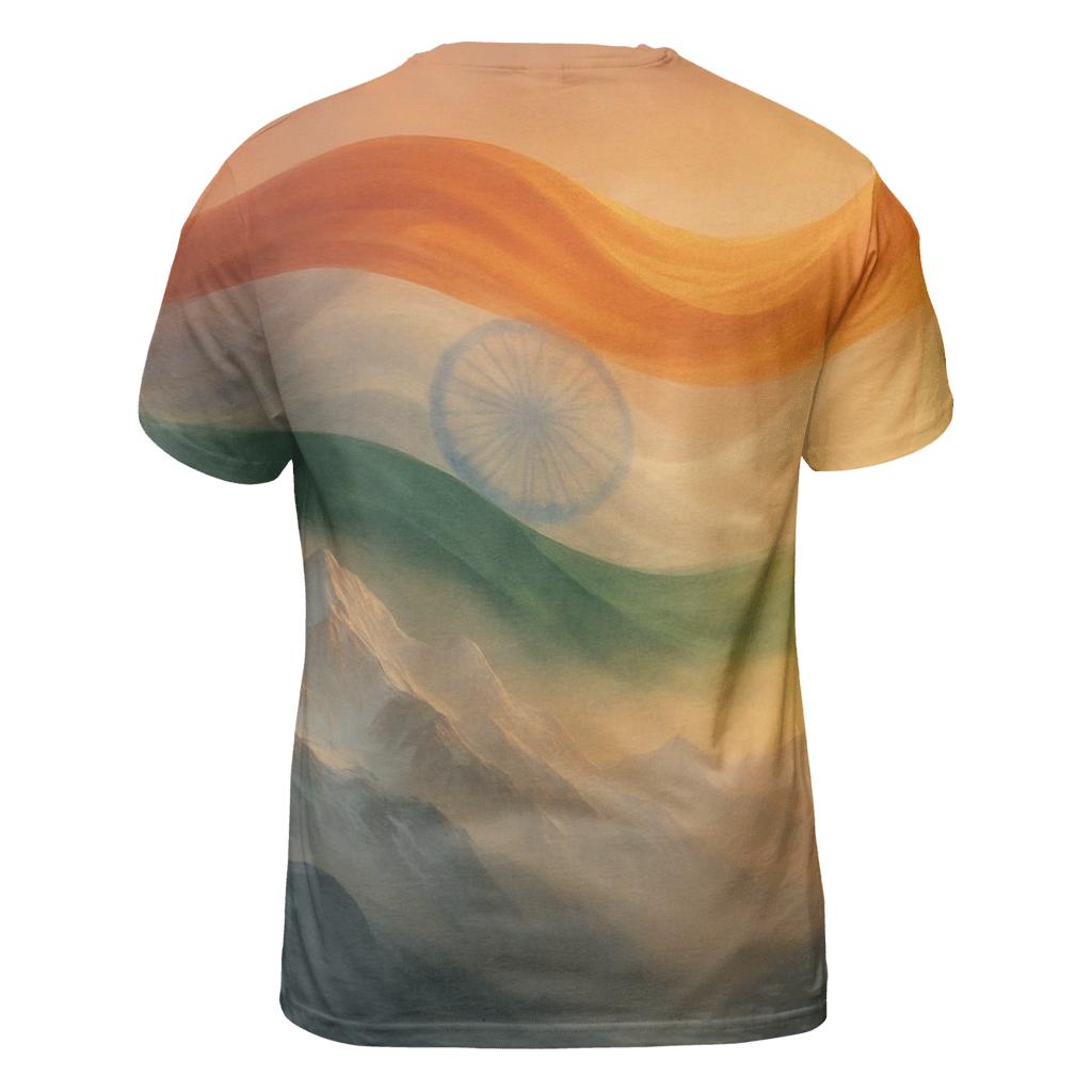 India Mountain Saffron Wave designer pattern shirts